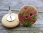 Preview: Holzknopf Ohrstecker Blumen Tulpen